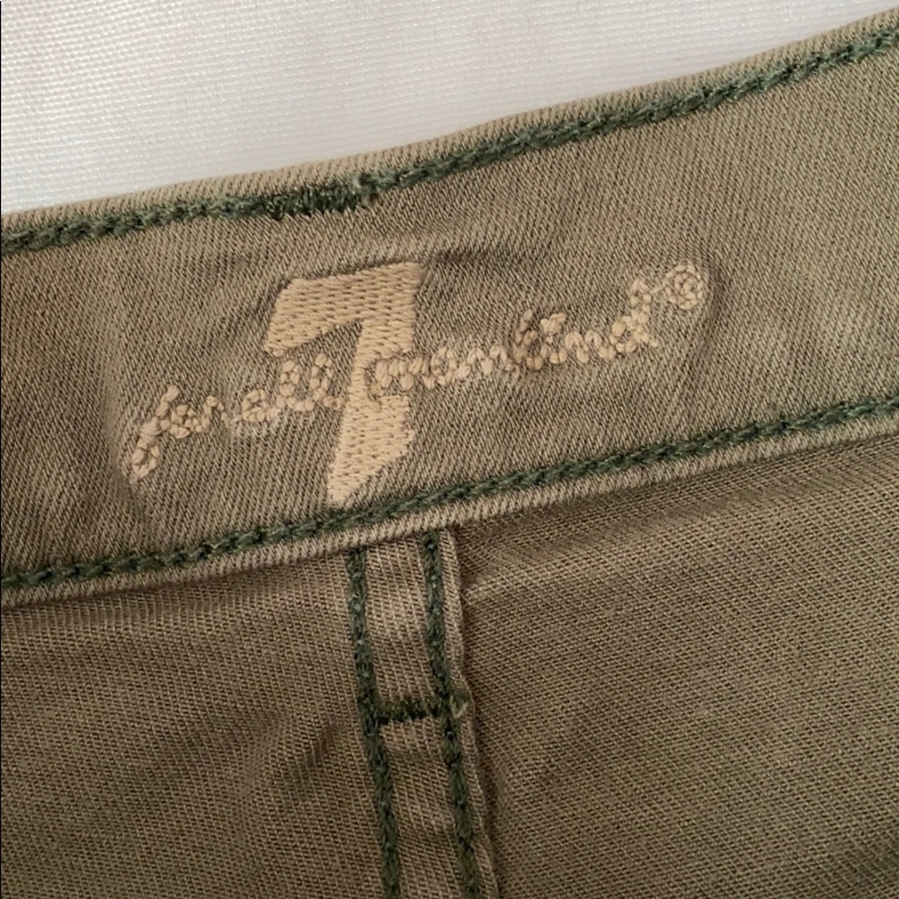 7 For All Mankind Olive Shorts - Picture 2 of 4